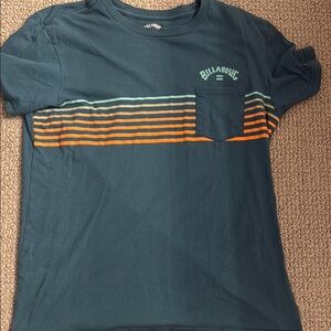 Billabong Blue and Orange Short Sleeve Tee